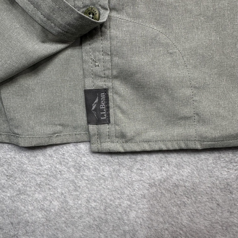 LL Bean Shirt Women XL Deep Olive NFZ Long Sleeve Button Outdoor Hiking Pockets - Picture 15 of 16